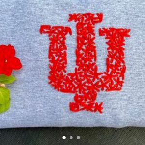 Indiana University Handmade Embroidery Crewneck